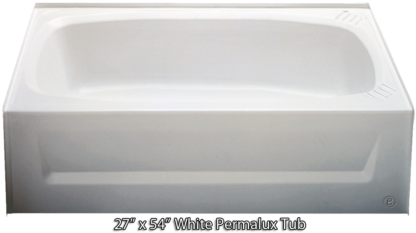 Bathtub 27 x 54 White Permalux  Tub Left Hand Drain