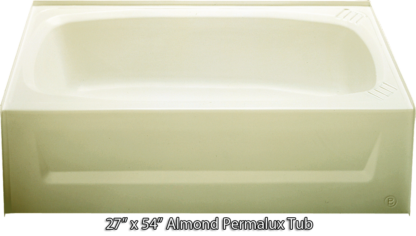 Bathtub 27 x 54 Almond ABS Tub Left Hand Drain