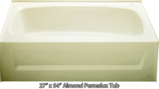 Bathtub 27 x 54 Almond Permalux Tub Right Hand Drain