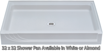 Better Bath 32" x 32" White ABS Shower Pan