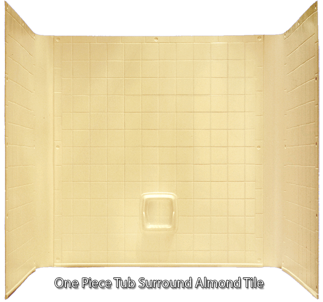 Better Bath Almond 1 Piece Surround, 54 X 27 Bathtub Wall Surround