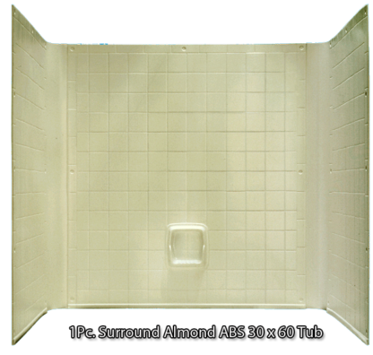 Better Bath  1 piece Surround Tile Finish 30" x 60" Almond Tub