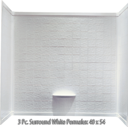 3 Piece Surround White Permalux Tile Finish for 40x54 Garden Tub