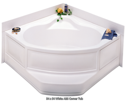 Better Bath White ABS Corner Tub Right Hand Drain 54" x 54"