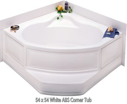 Better Bath White ABS Corner Tub Center Drain 54" x 54"