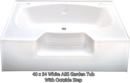 Better Bath White ABS Garden Tub - Outside Step 40" x 54"