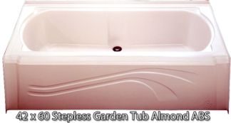 Better Bath Almond Heavy Duty ABS Garden Tub Stepless 42" x 60"