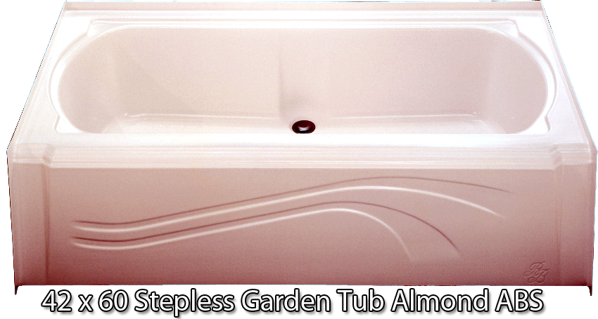 Better Bath Almond Heavy Duty ABS Garden Tub Stepless 42" x 60"