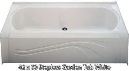 Better Bath White Heavy Duty ABS Garden Tub Stepless 42" x 60"