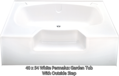 Better Bath White Permalux Garden Tub W/Outside Step 40" x 54"