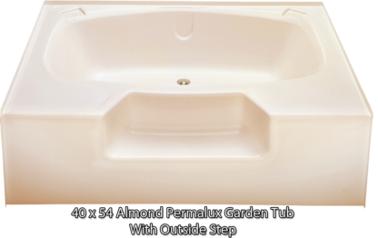 Better Bath Almond Permalux Garden Tub Outside Step 40" x 54"