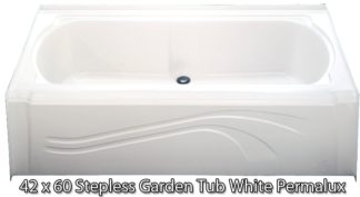 Better Bath White Permalux Garden Tub Stepless 42" x 60&#39