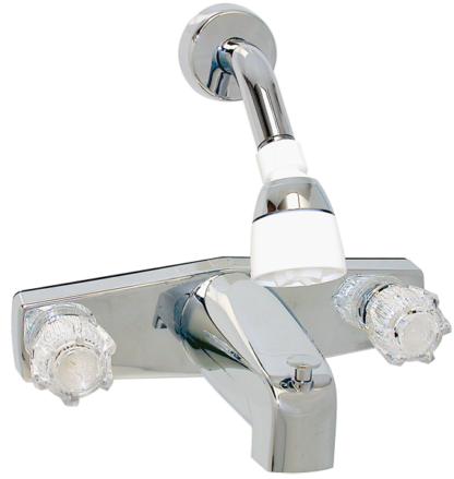 2 Valve bath tub faucet & shower diverter - 8 inch - chrome