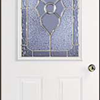 34in.X80in. L Hinge 6 panel Steel Door 4in. Dynasty Oval Glass