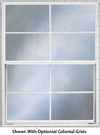 36.25in. x  39.625in. Self Storing Storm Window White Slider