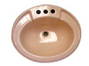 Oval Ivory Plastic Bath Sink 17" x 20"