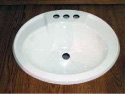 Oval Plastic Bath Sink White  17" x 20"