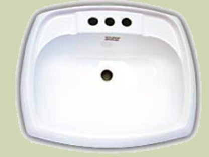 Rectangular White Plastic Bathroom Sink 17 x 20