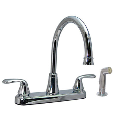 Two Handle Hybrid Hi-Arc Kitchen Faucet with Spray Chrome
