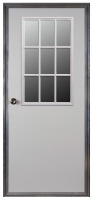 32 x 76 L/H 6-Pnl. Steel Outswing Door W/9-Lite Window