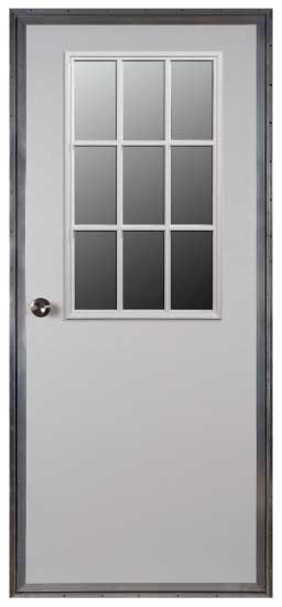 34 x 76 R/H Steel Outswing Door W/9-Lite Window