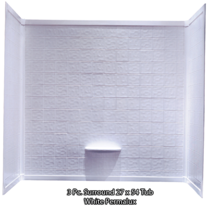 Better Bath 3-piece  White Permalux Tub Surround Tile 27"x54"
