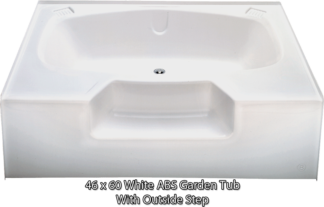 Better Bath White ABS Garden Tub Outside Step 46" x 60"