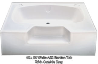Better Bath White ABS Garden Tub Outside Step 40" x 60"