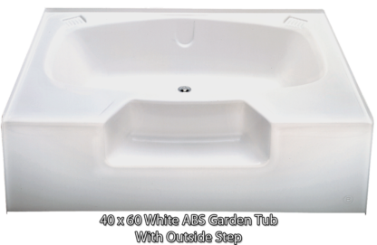 Better Bath White ABS Garden Tub Outside Step 40" x 60"