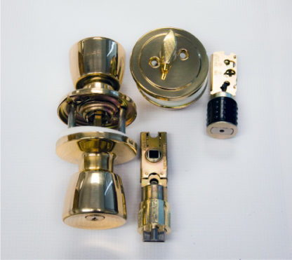 Lock and Deadbolt Combination Polished Brass